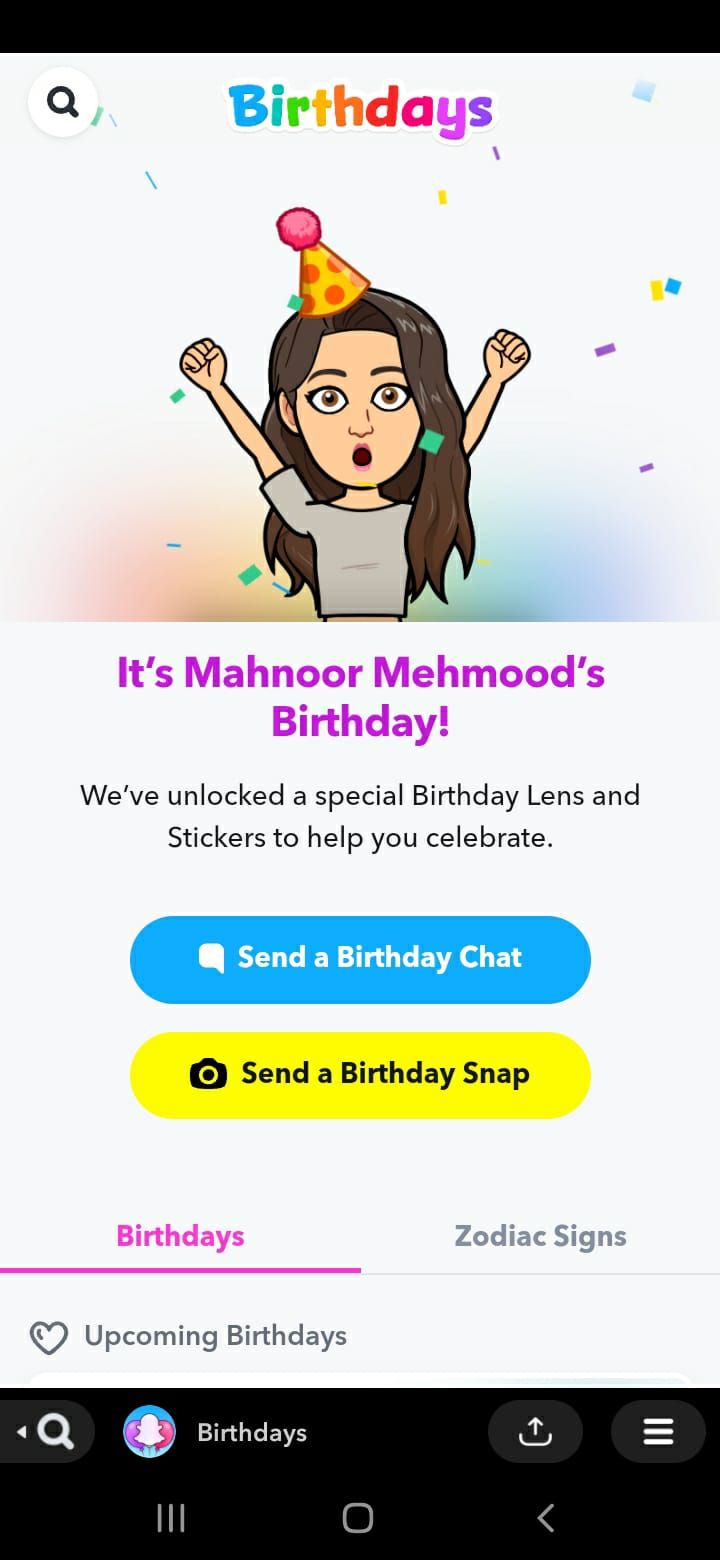 Snapchat's birthdays mini