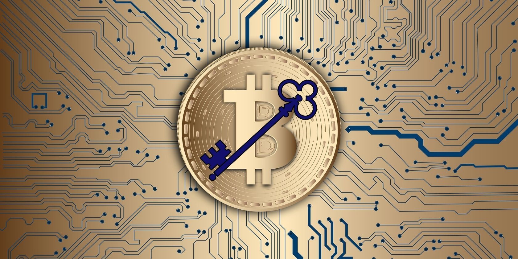 bitcoin grid behind key