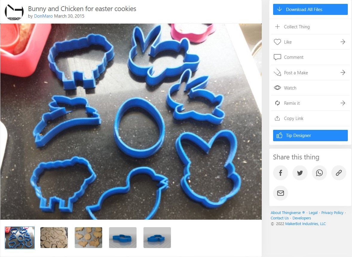 chicken bunny 3d print cookie cutters