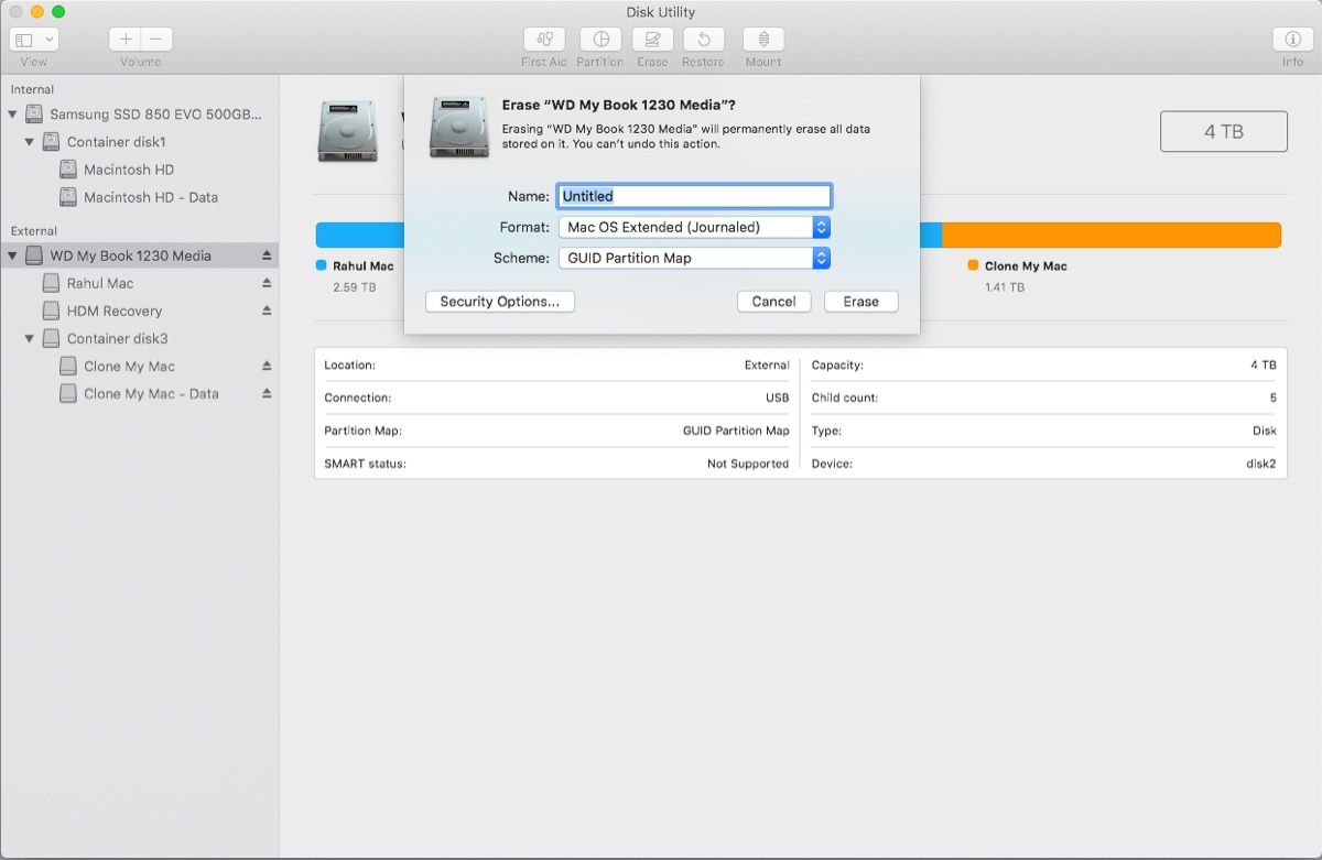 how to format wd elements for mac