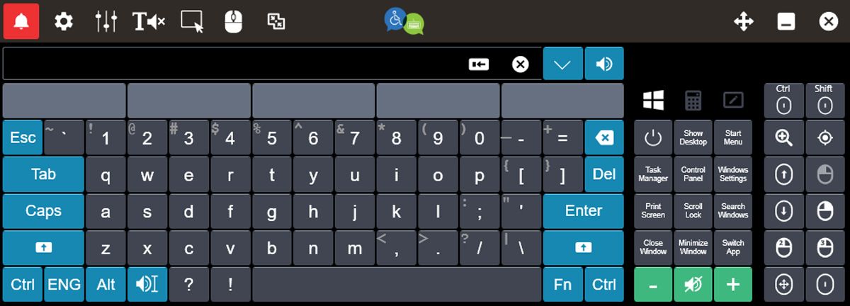 Click2Speak virtual keyboard.