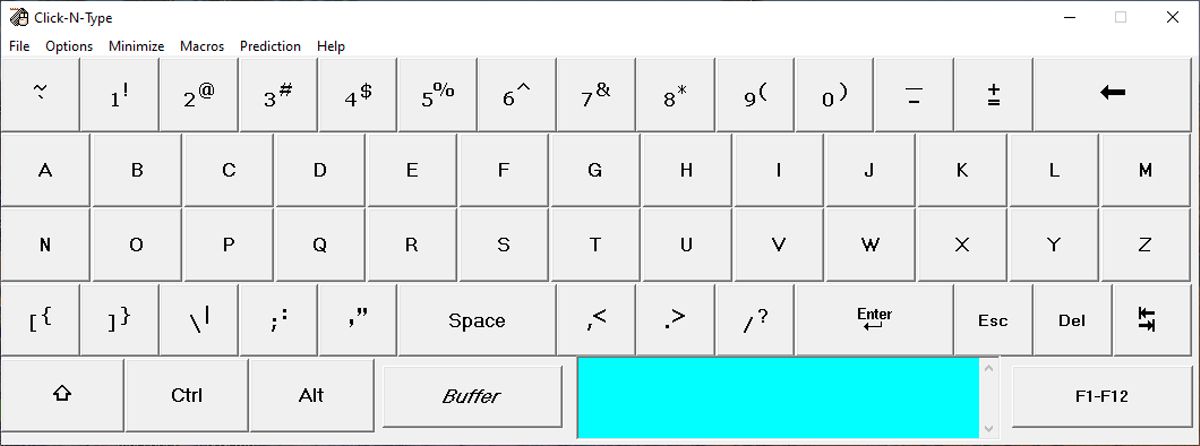 Click-N-Type virtual keyboard