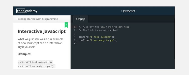 Codecademy JavaScript Coding Sample