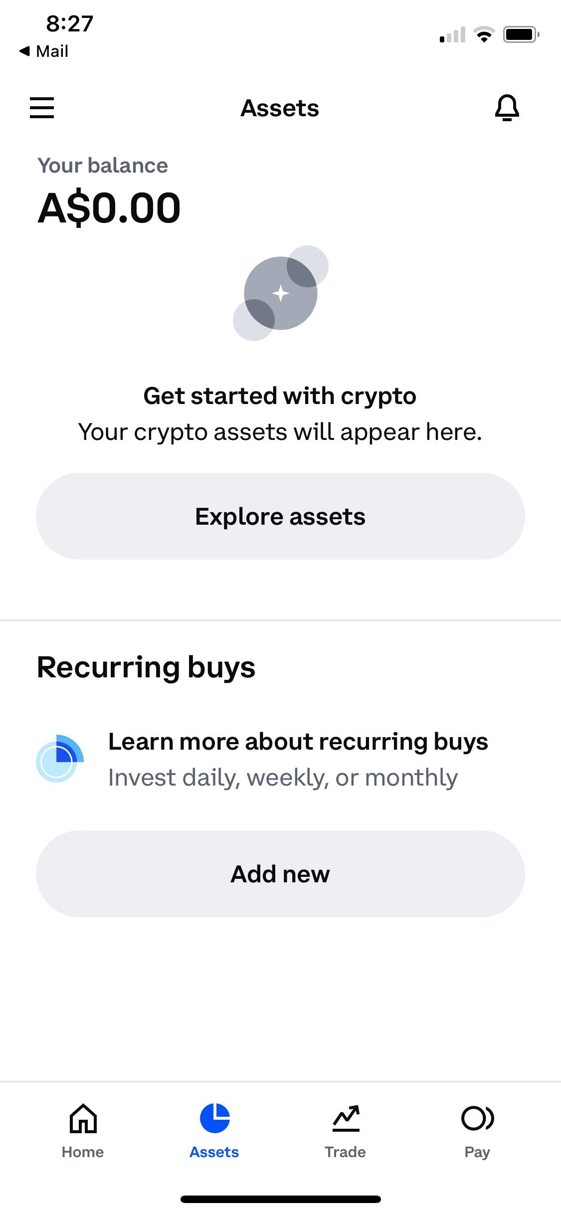 coinbase app assets