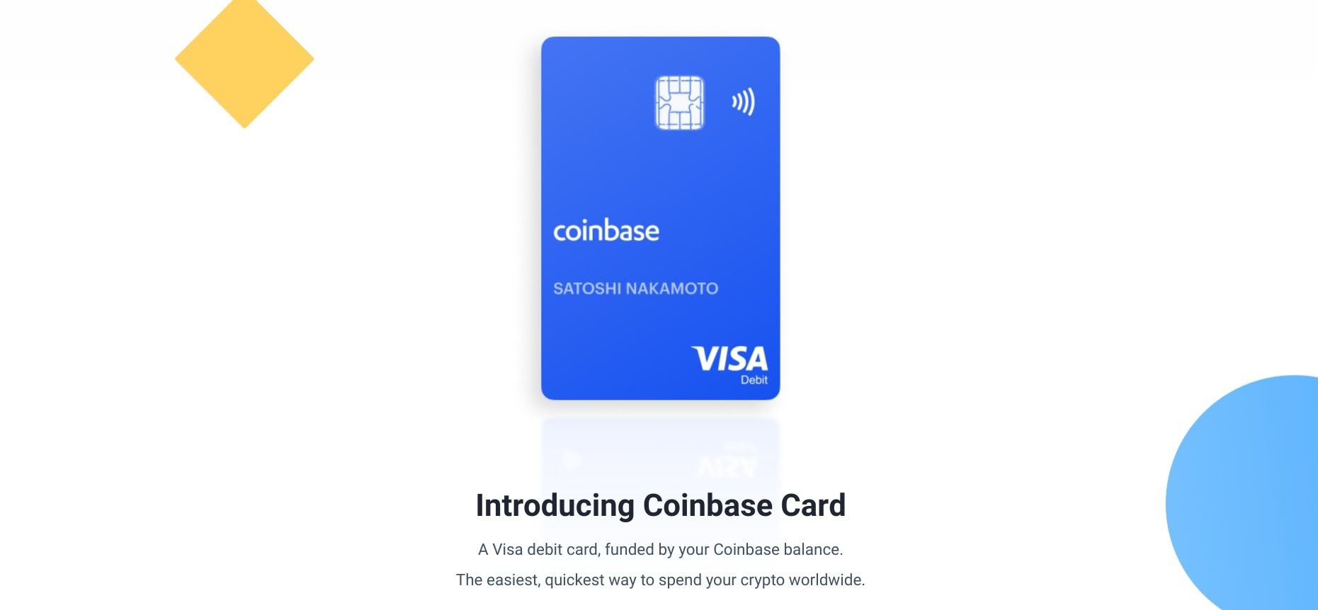 coinbase visa card webpage screenshot