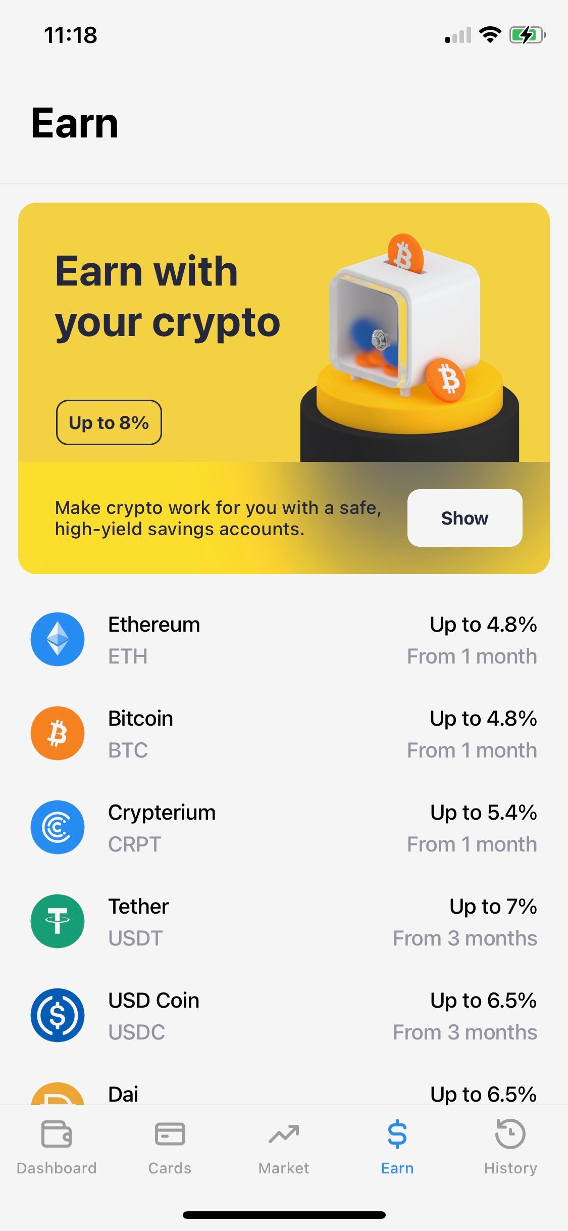 crypterium earn tab