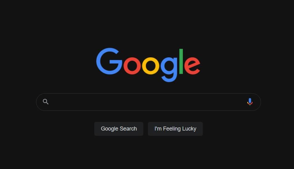 Modul întunecat al site-ului Chrome pe Google