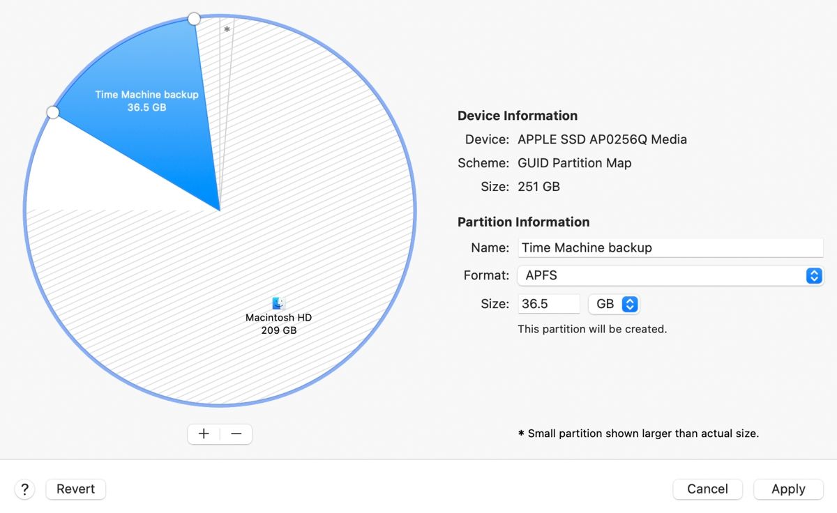 Disk Utility add partition screen
