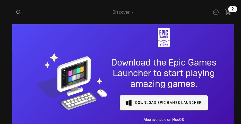 The Download Epic Games Launcher option 