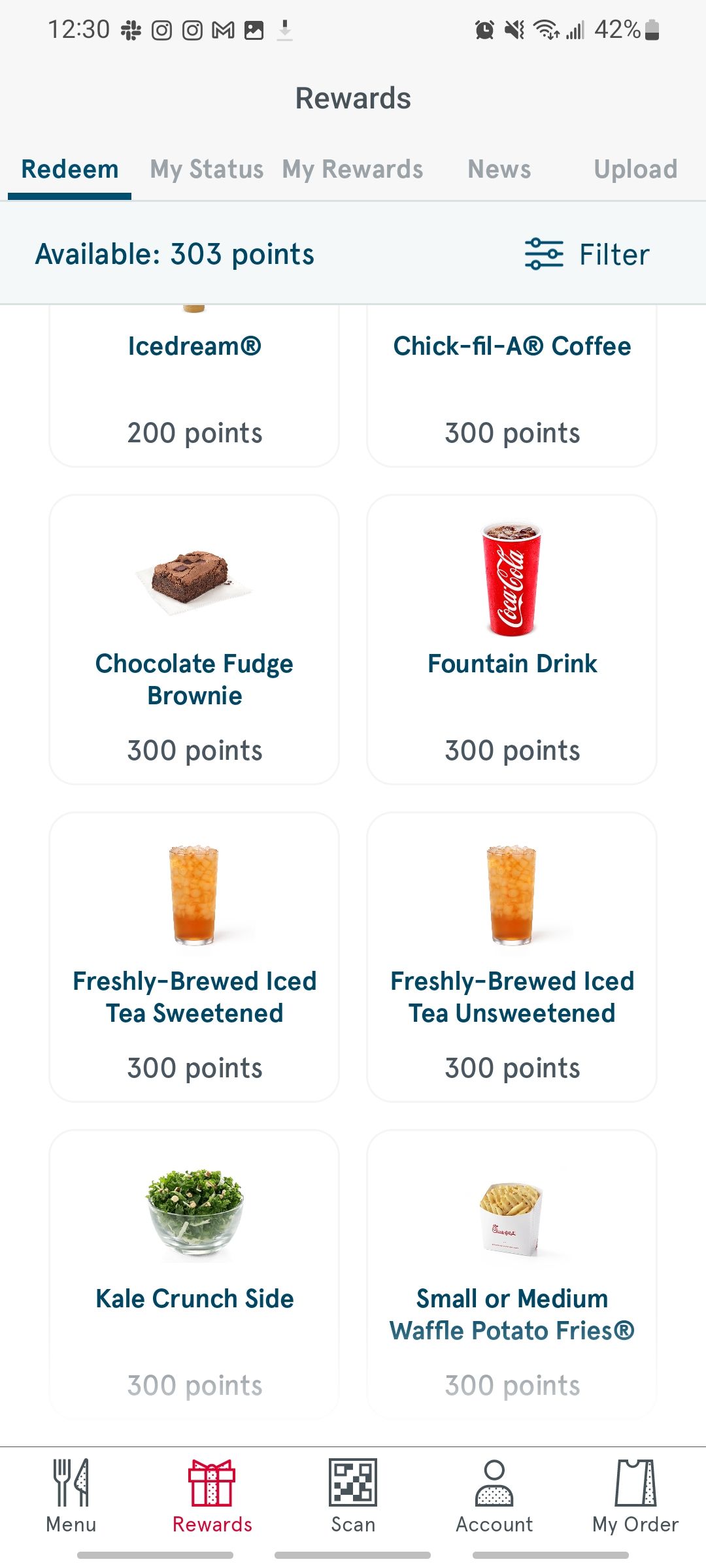 examples of chikfila rewards you can redeem with points