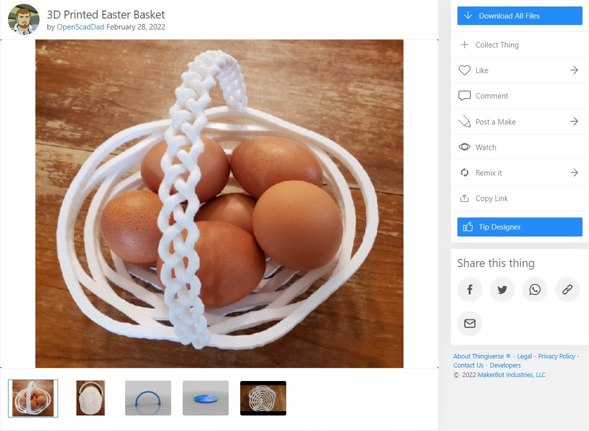 flat 3d print egg basket