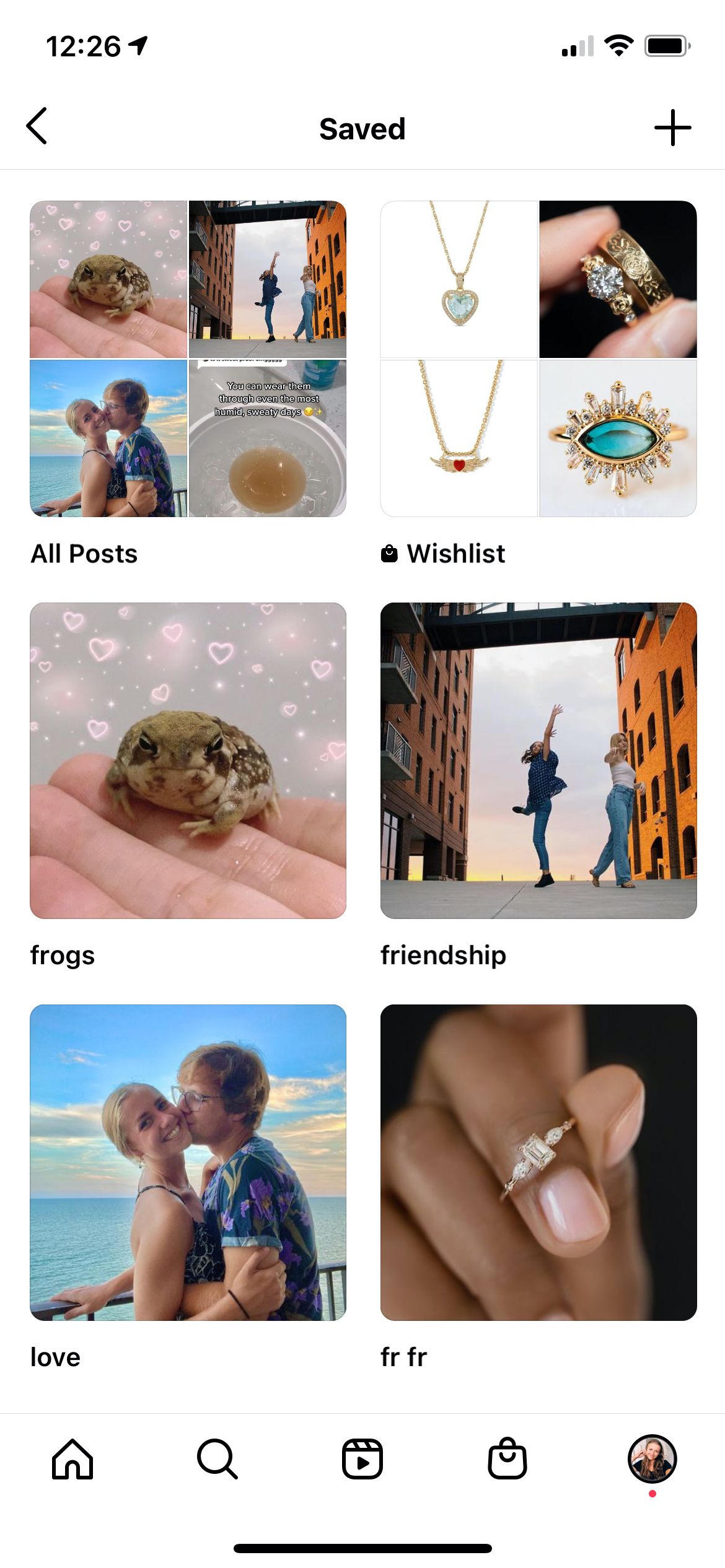 list of collections screenshot on instagram