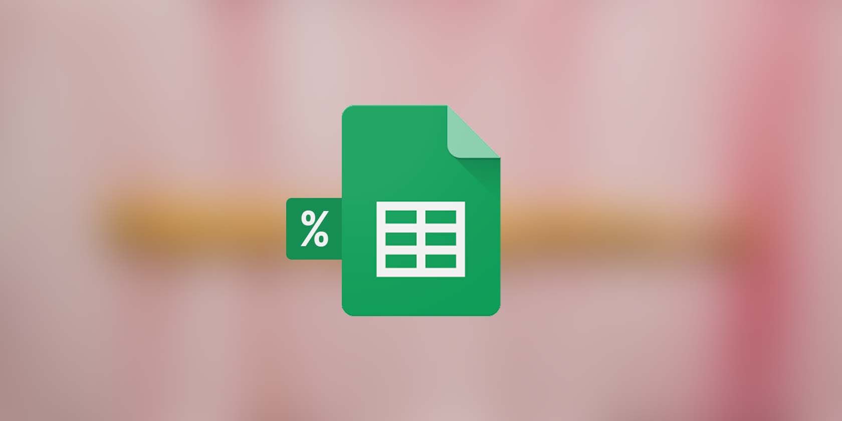 Google Sheets with percent symbol.