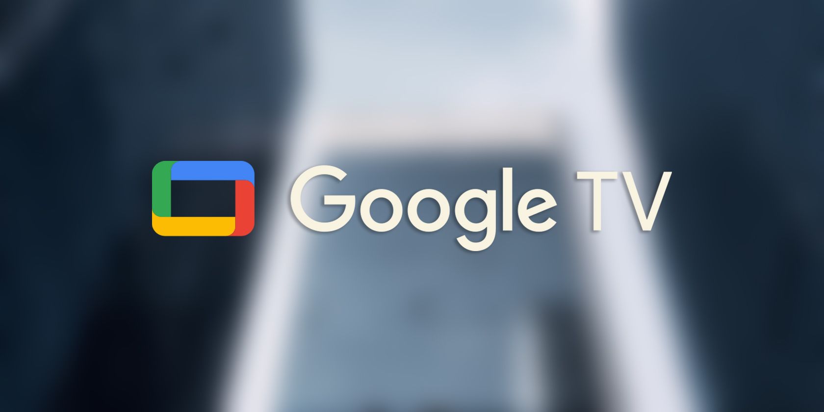Google TV on a background.