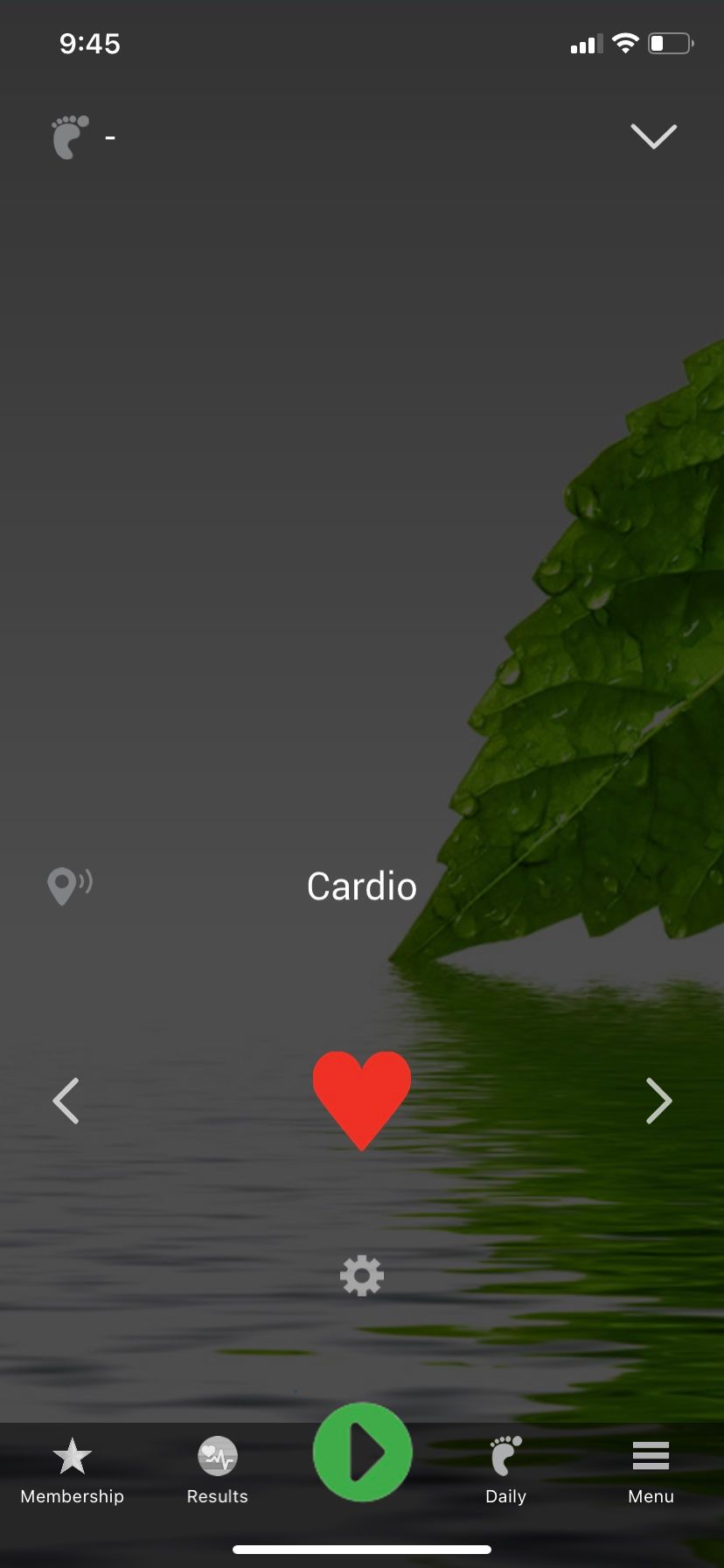 صفحه iCardio Cardio