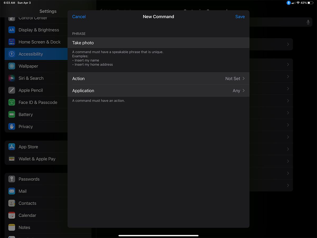 فرمان جدید کنترل صوتی iPad