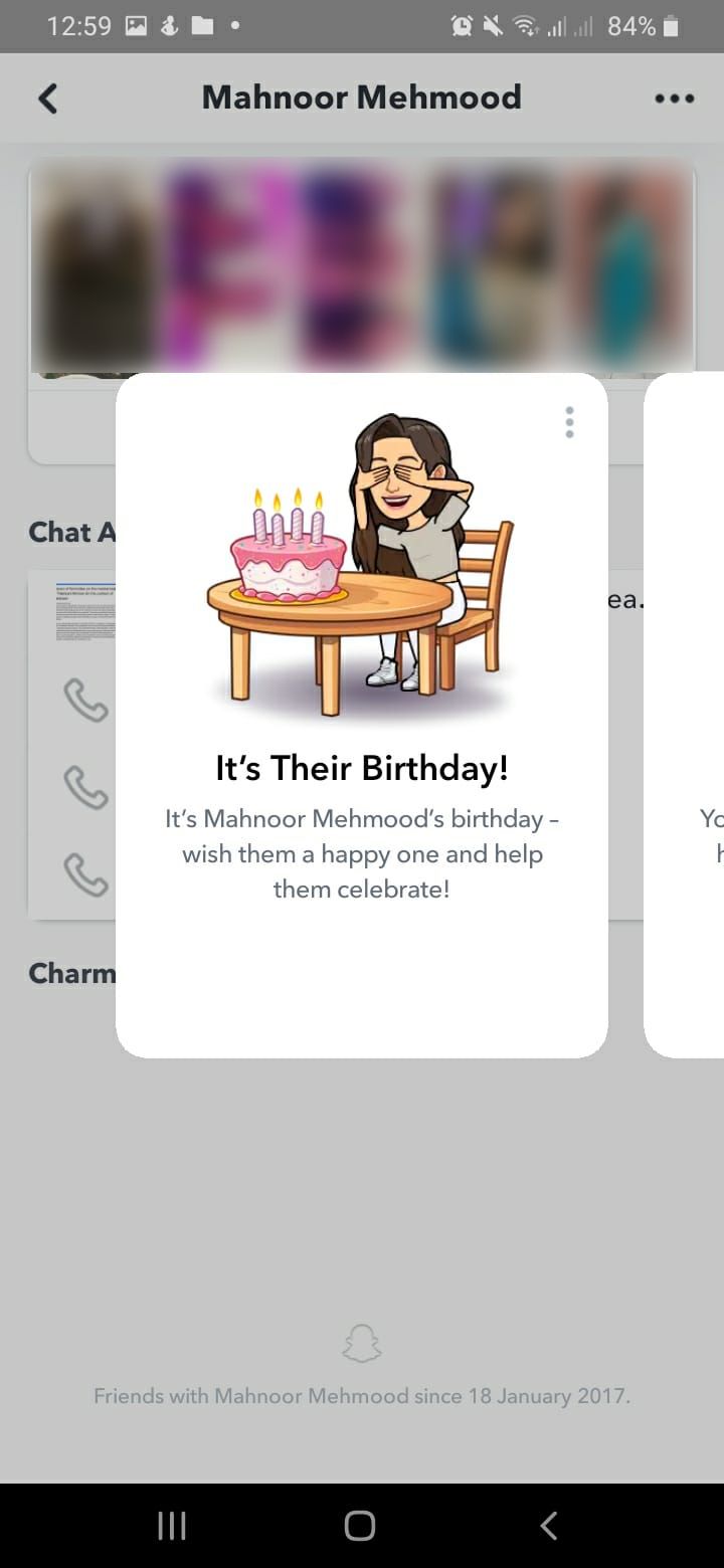 It's their birthday Snapchat charm