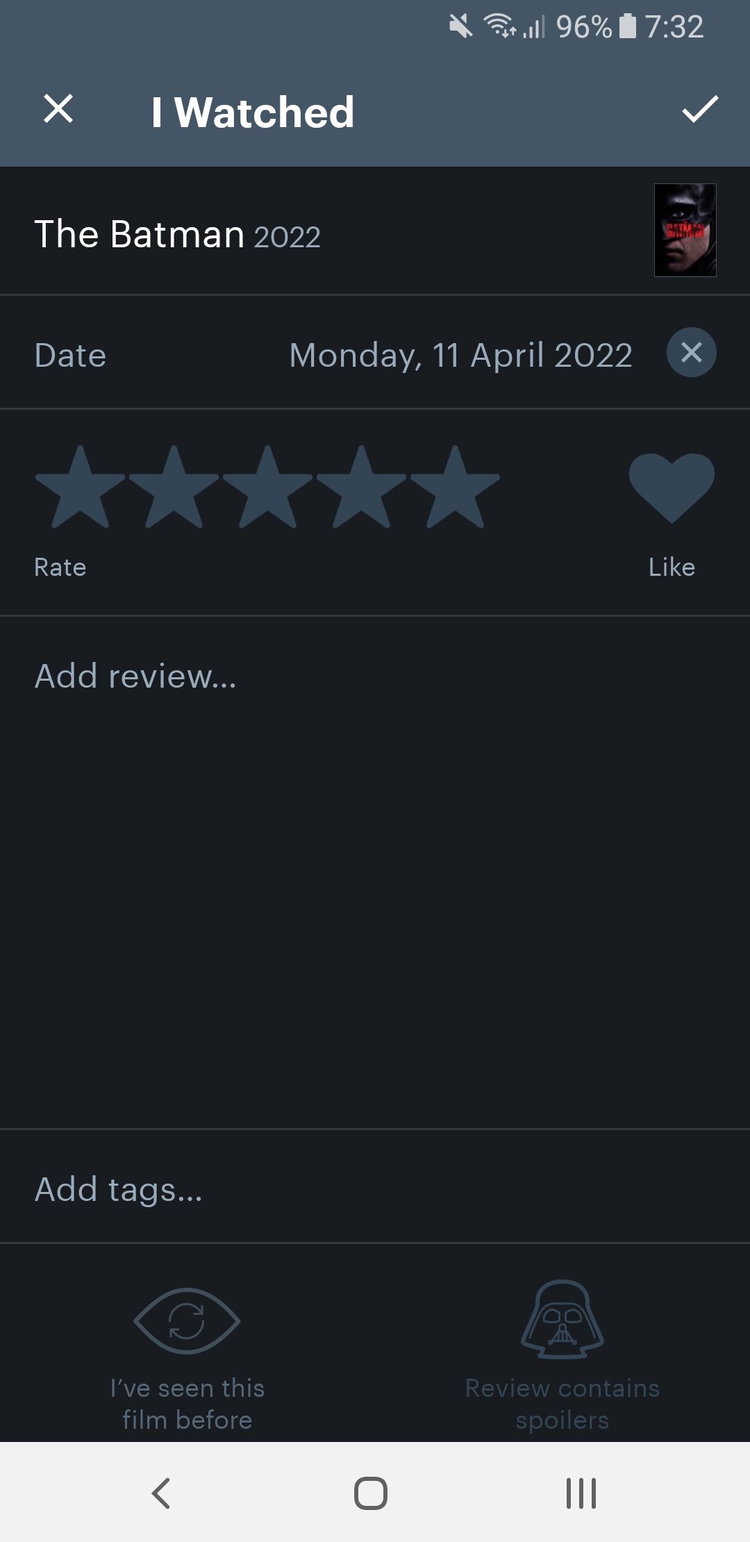 letterboxd reviewing a movie