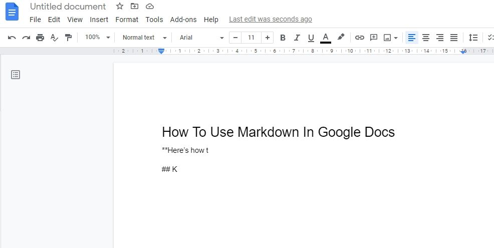 markdown google docs