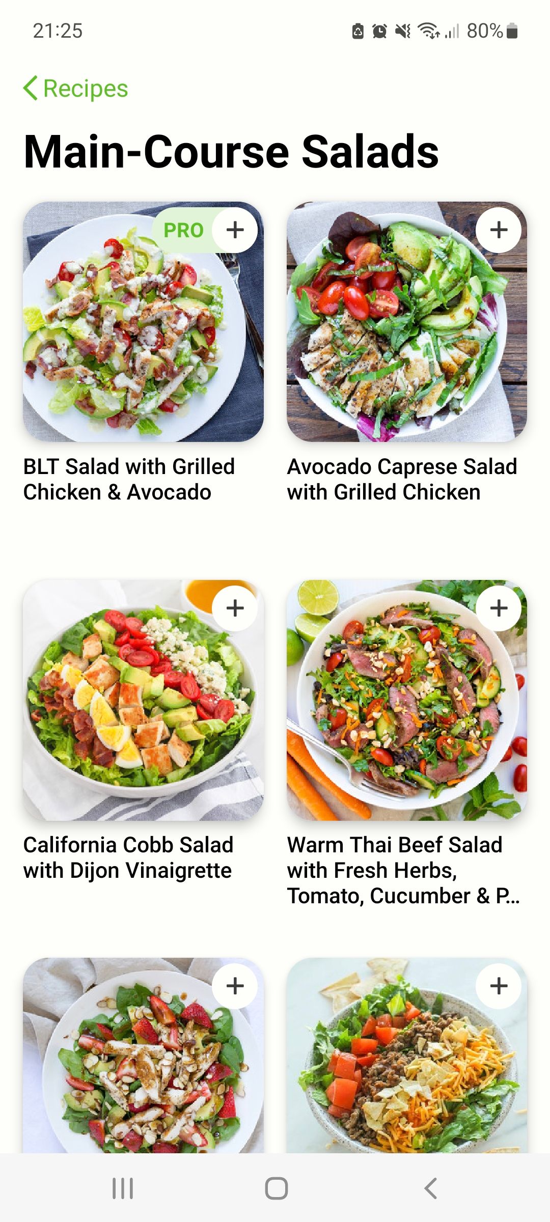 mealime app main course salads