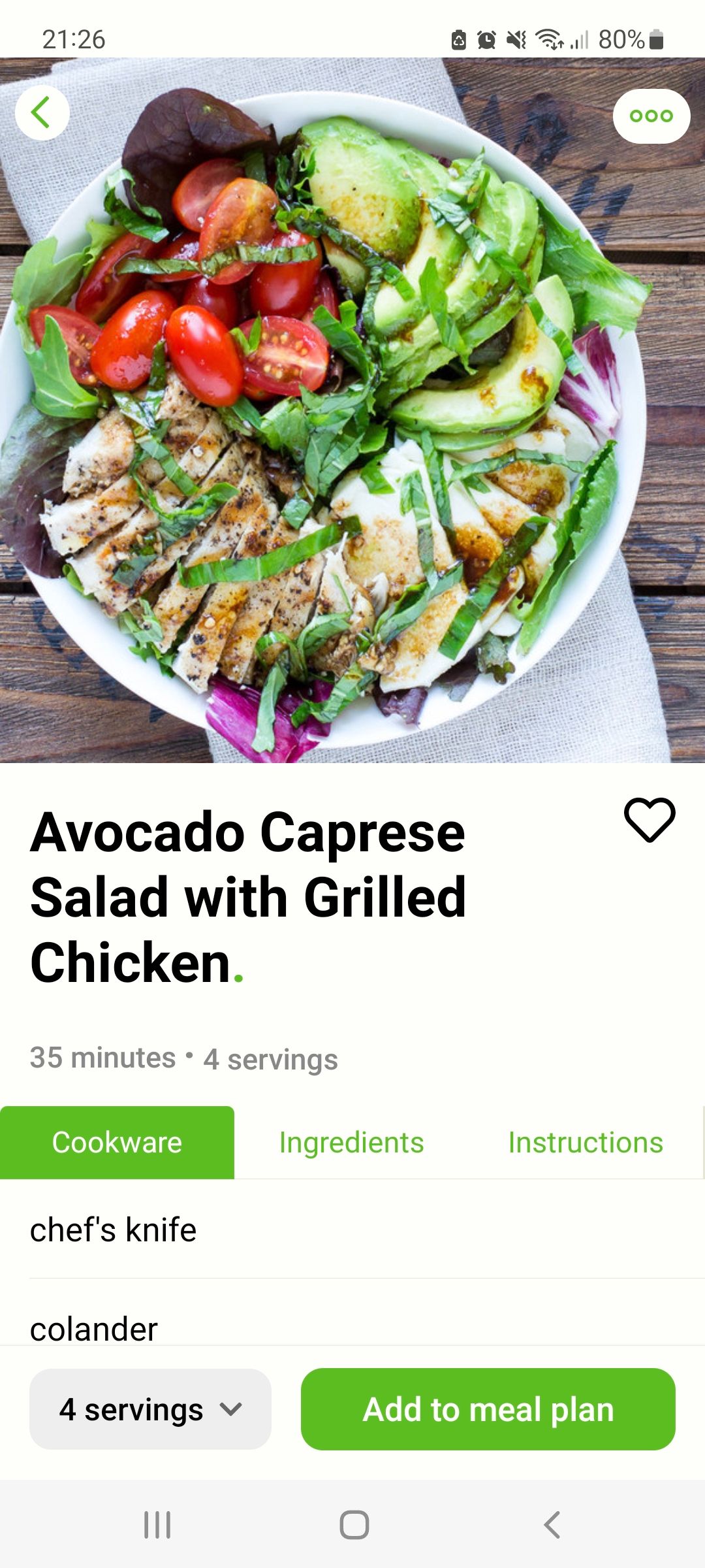 mealime app salad recipe