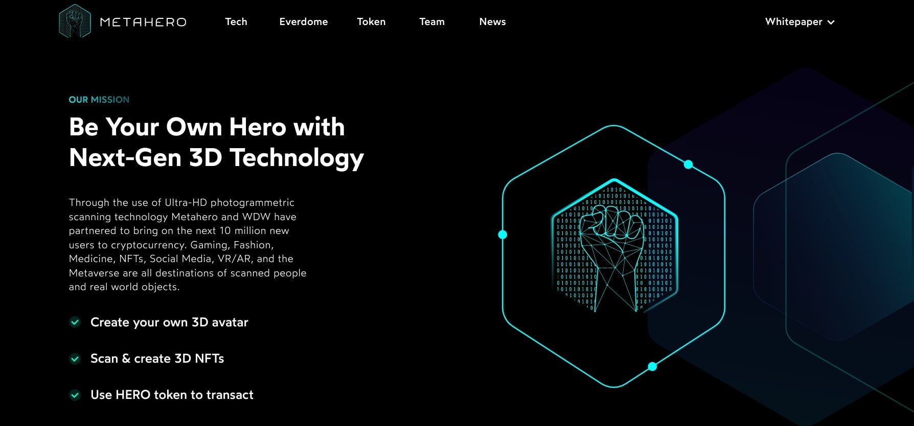 اسکرین شات صفحه اصلی وب سایت metahero