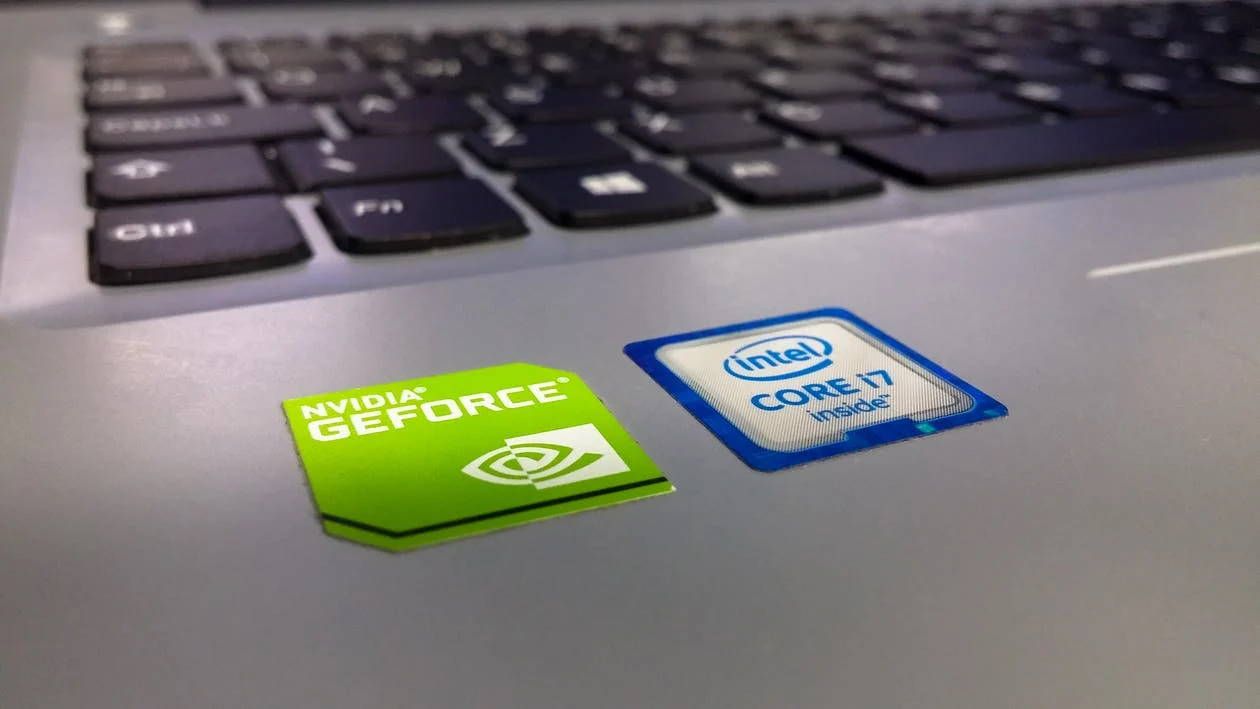 Nvidia sticker on laptop