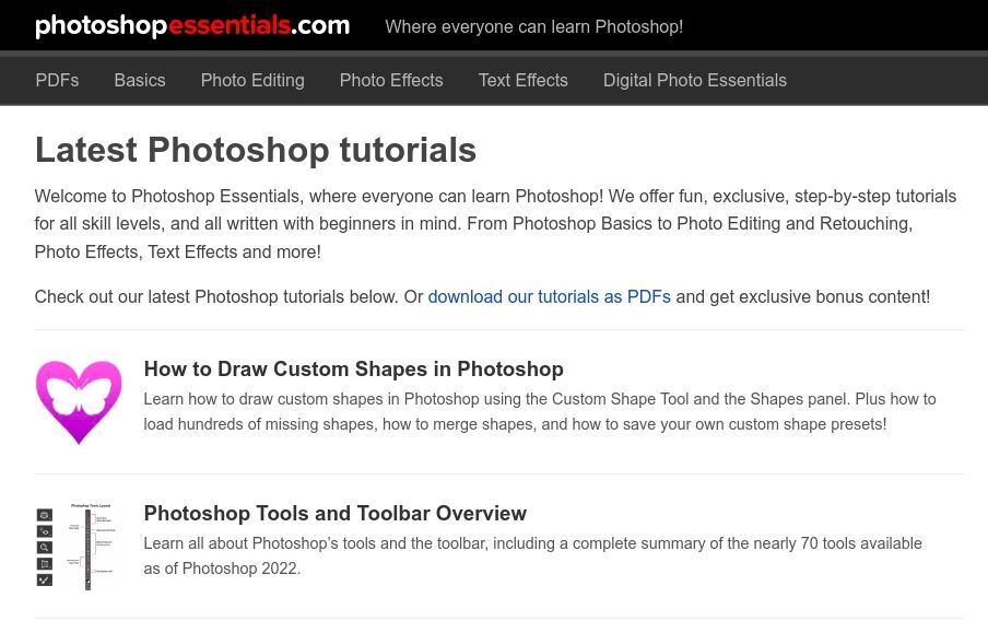 photoshopessentials.com - صفحه اصلی