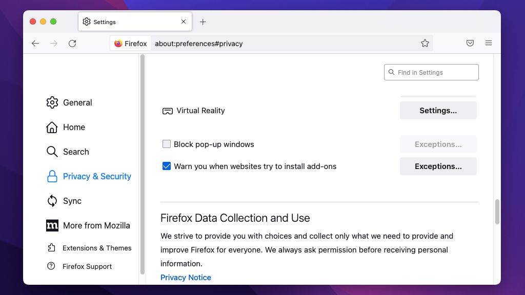 Disabling the pop-up blocker in Firefox.