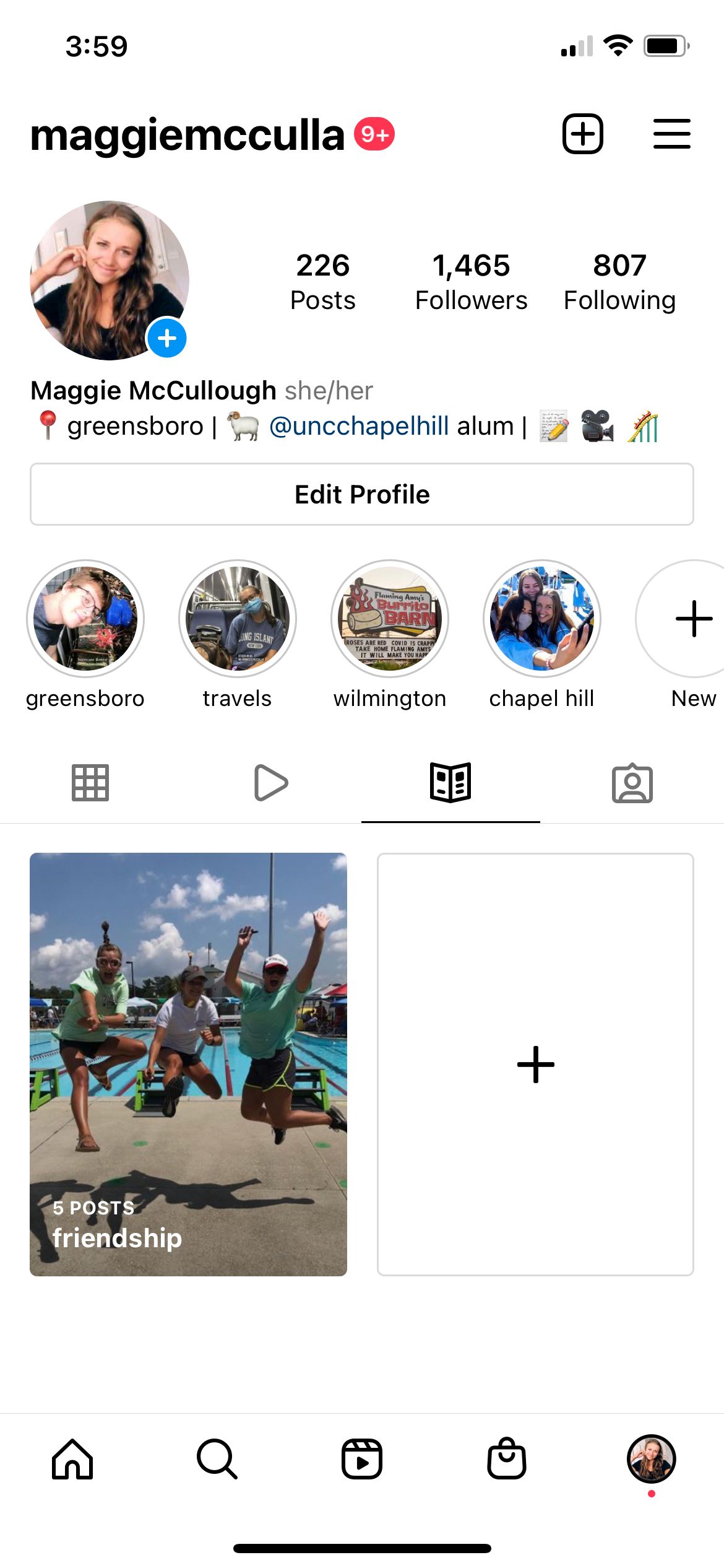 Screenshot of the guide tab page on an instagram profile