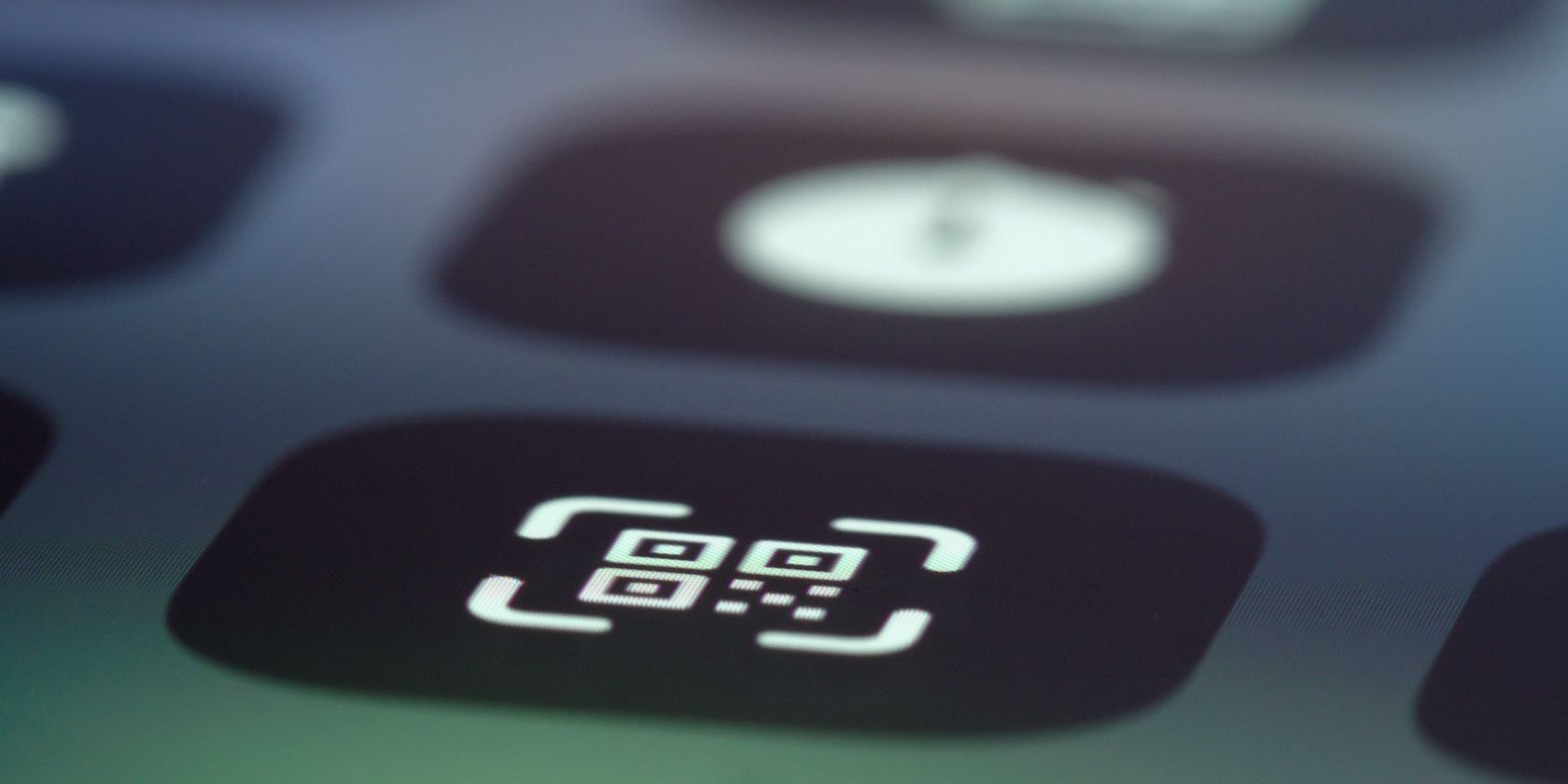 close up shot of QR reader application icon on smartphone