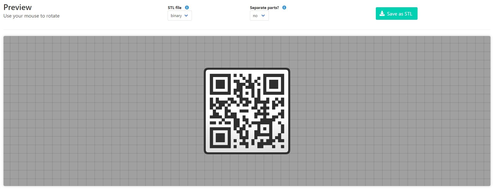 qr code to stl model preview