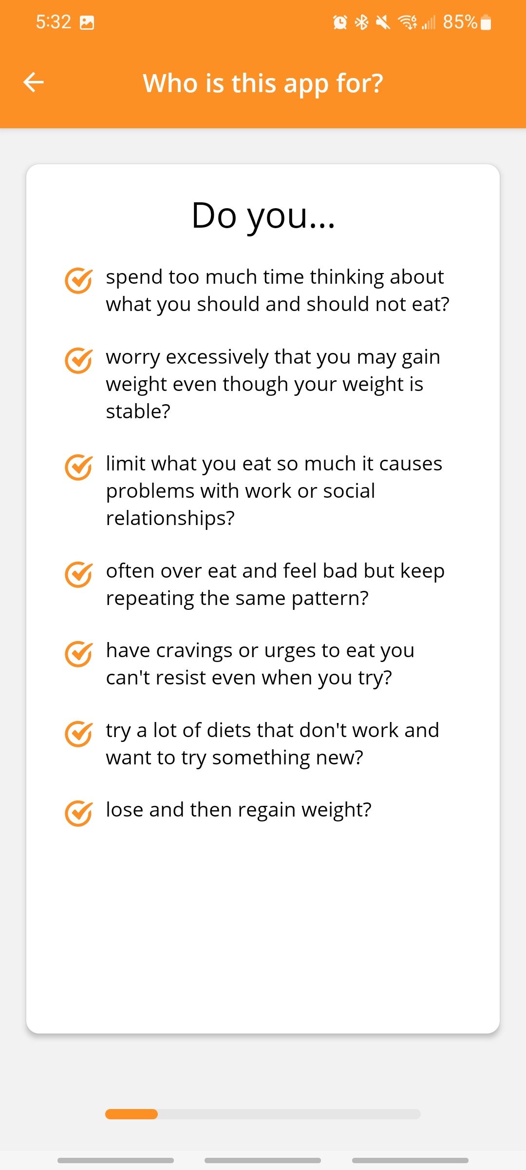 questions in mindful eating coach app to help you figure out whether the app is for you