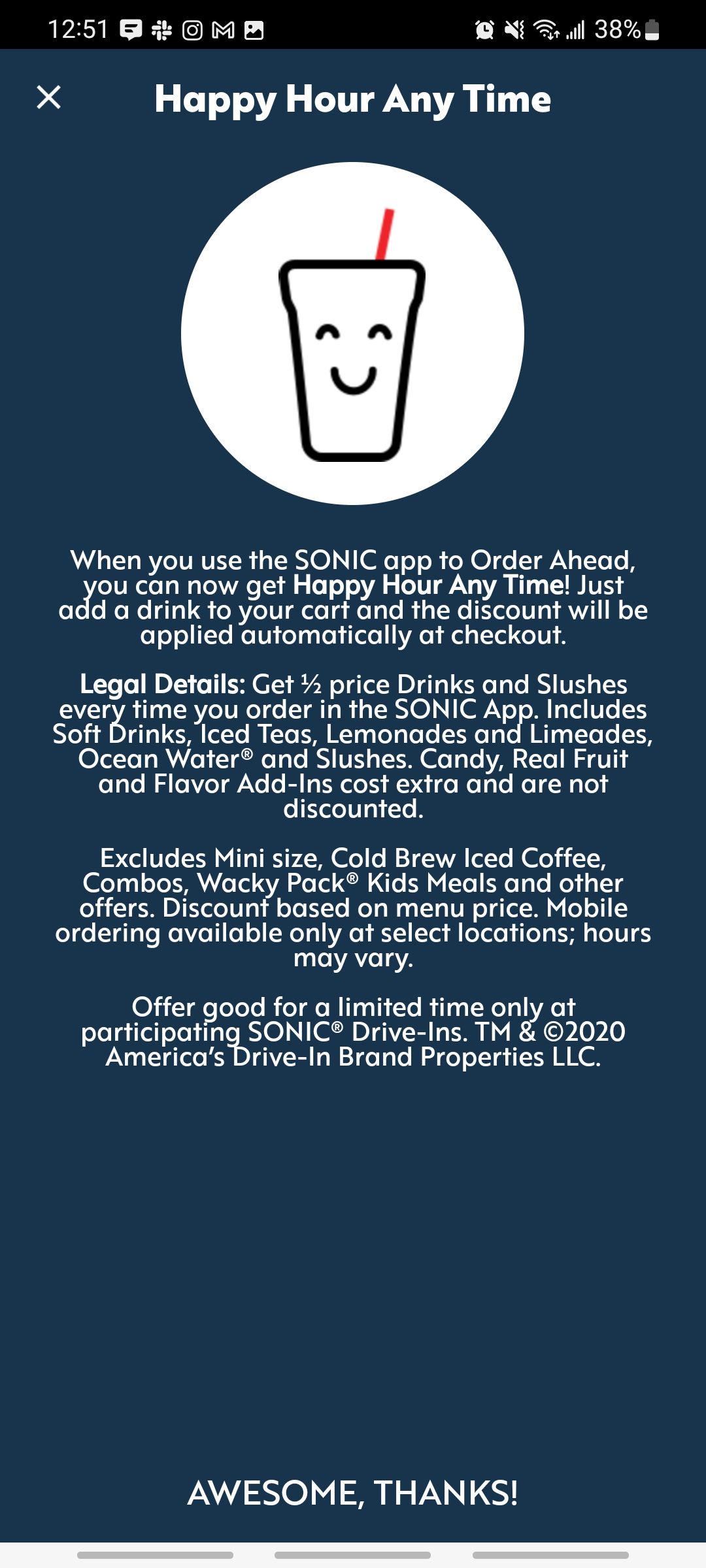 sonic app half price drinks all day explained