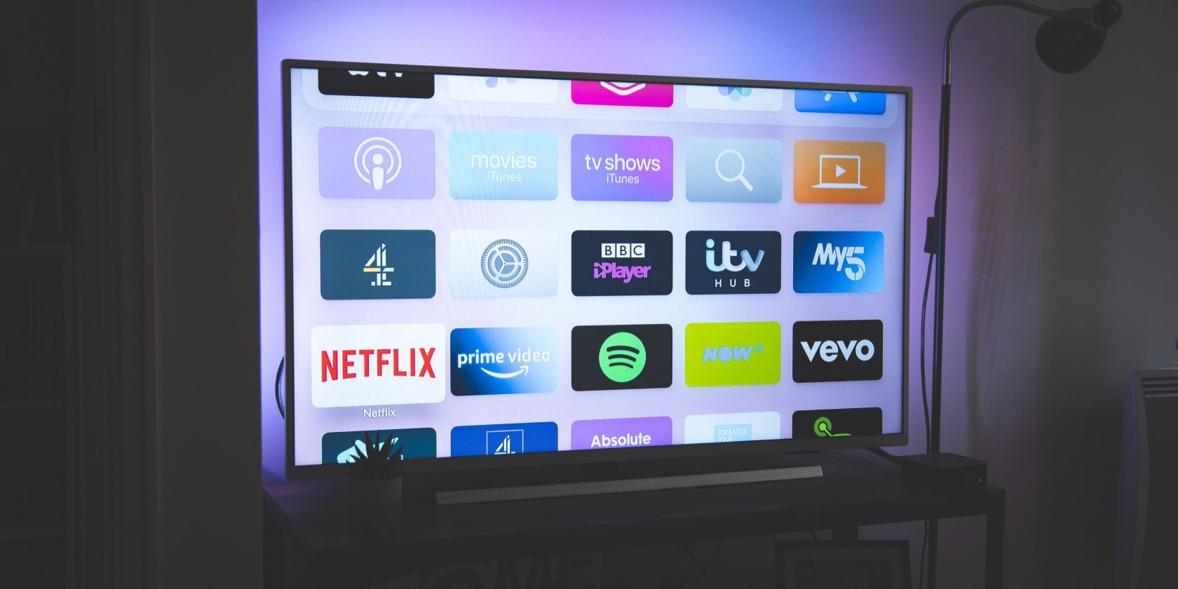 streaming apps on TV screen