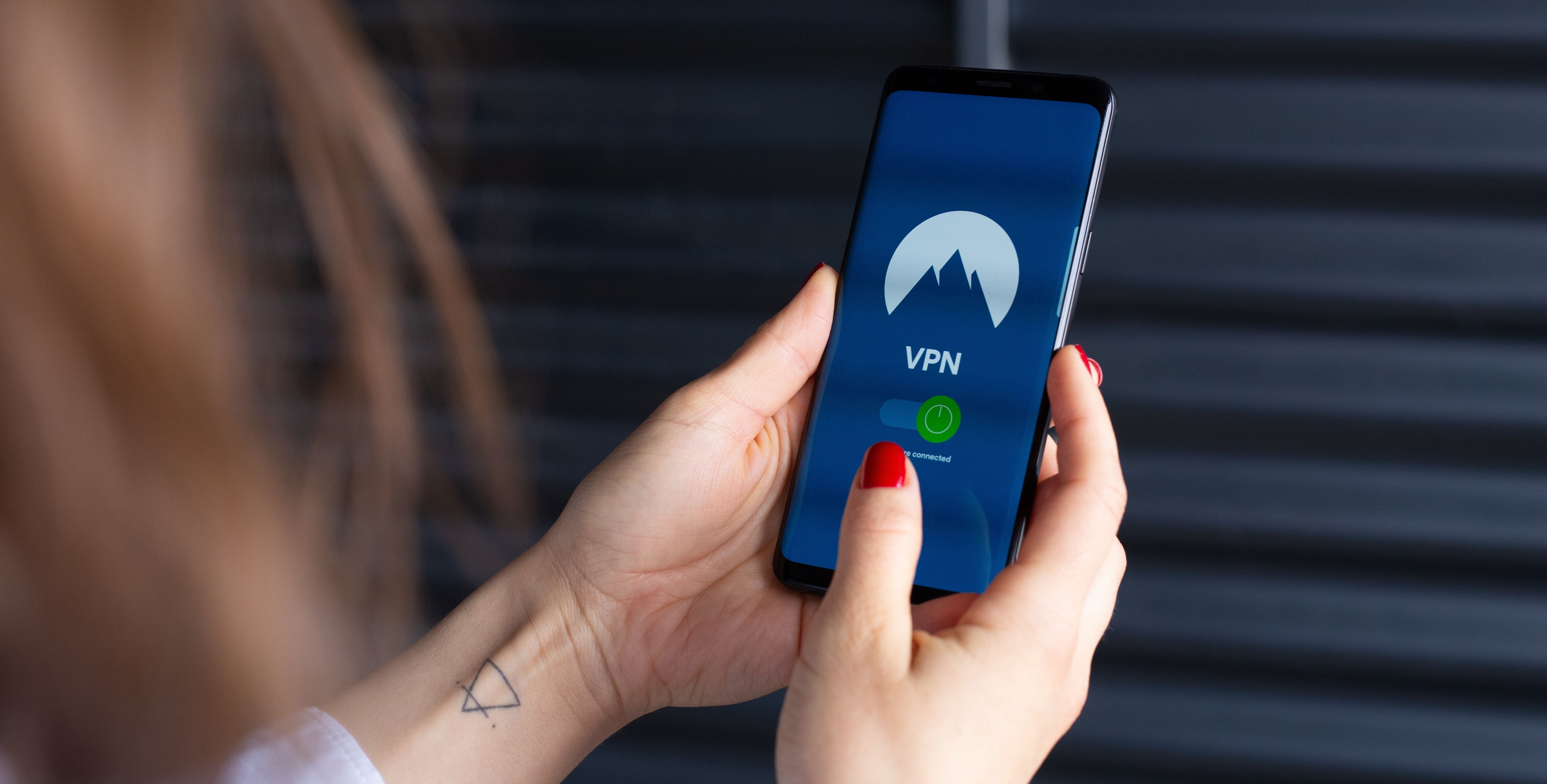 vpn app open on smartphone