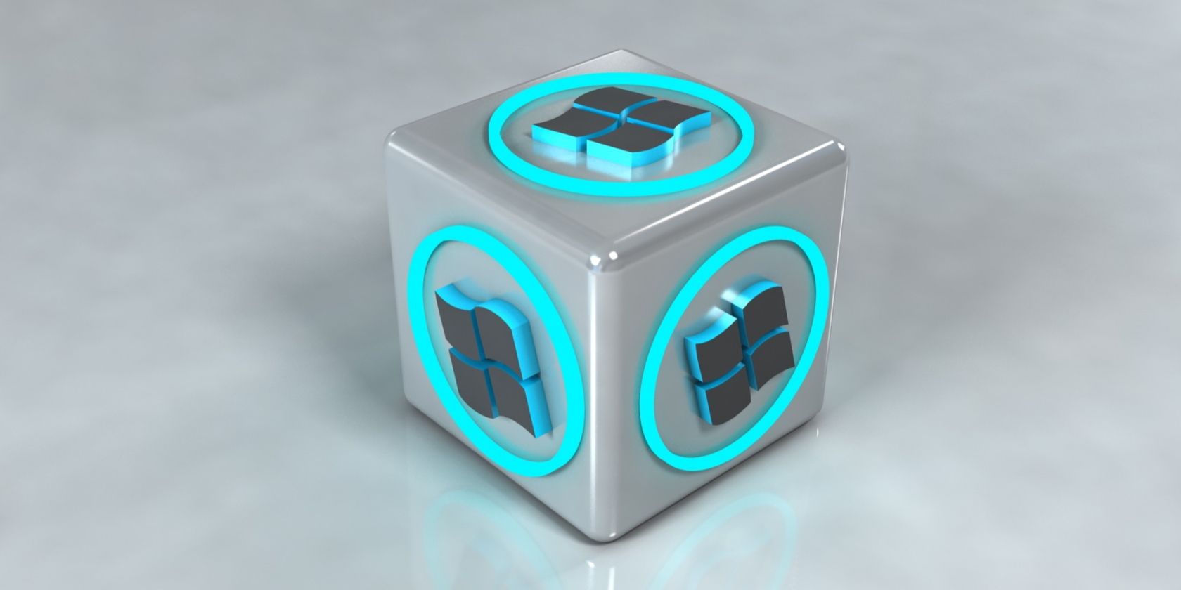 windows logo on a cube