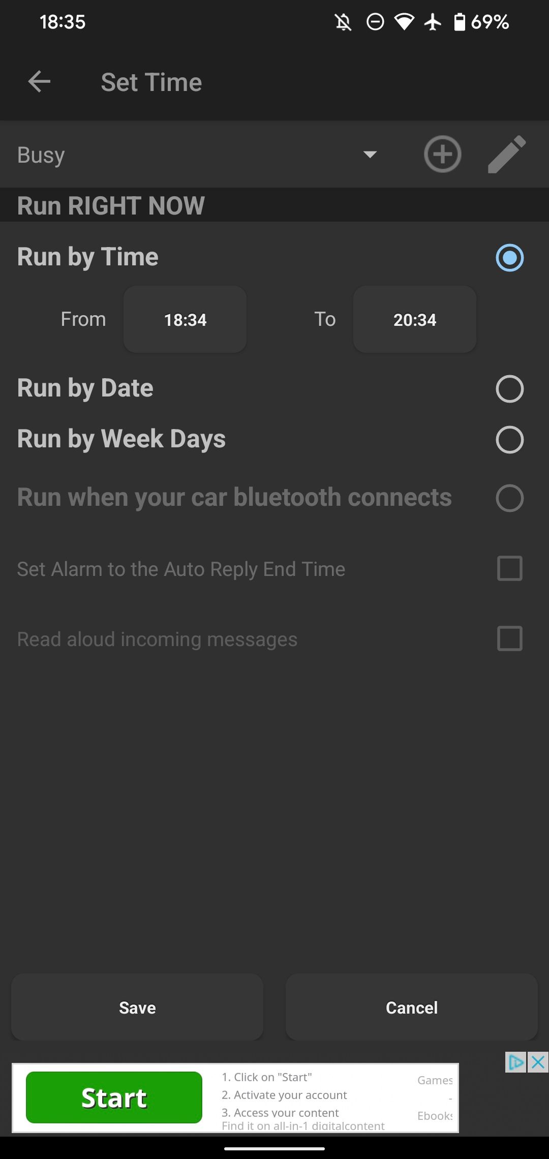 Android Auto Reply SMS Time