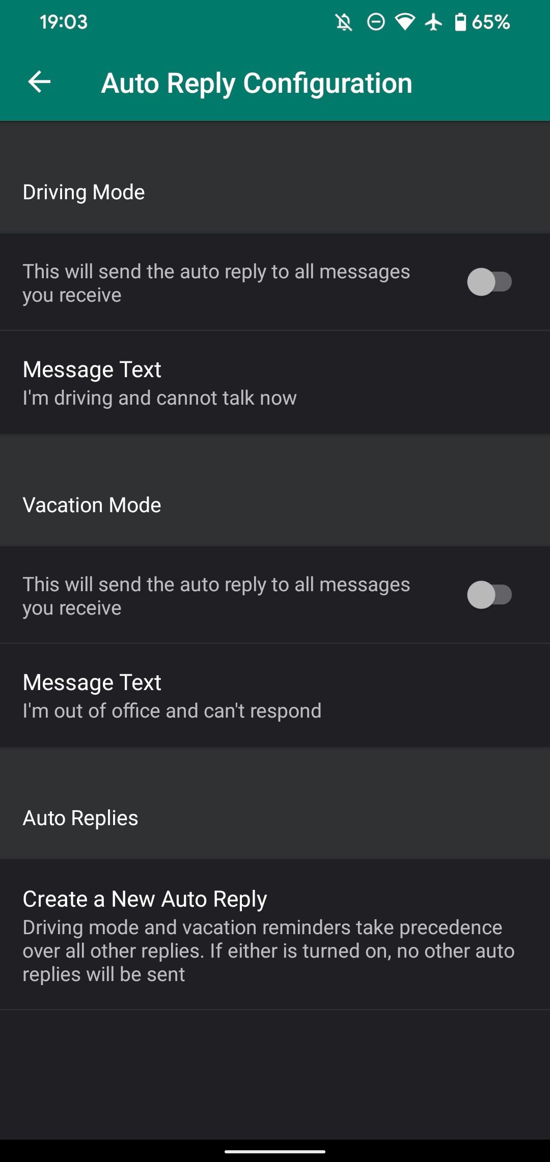 Pulse SMS Auto Replies Android 