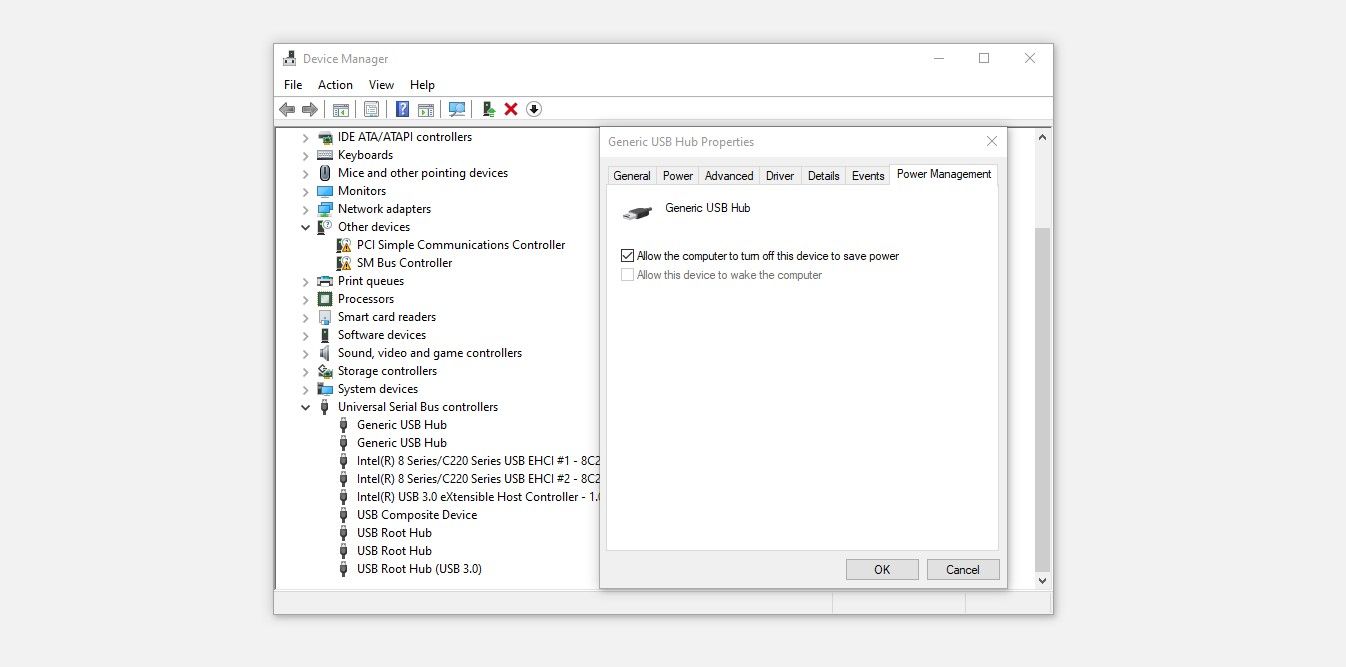 Tweaking the Power Management Settings of a USB Driver in Device Manager of Windows 10