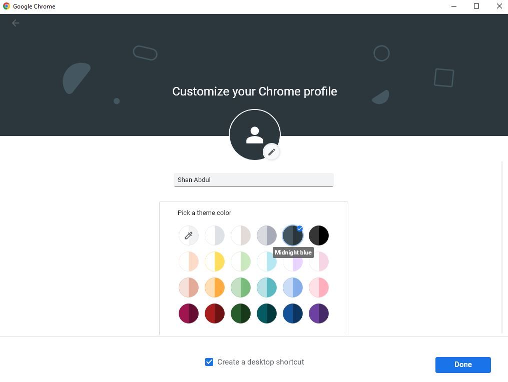 Creating a New Profile to Sign in Chrome