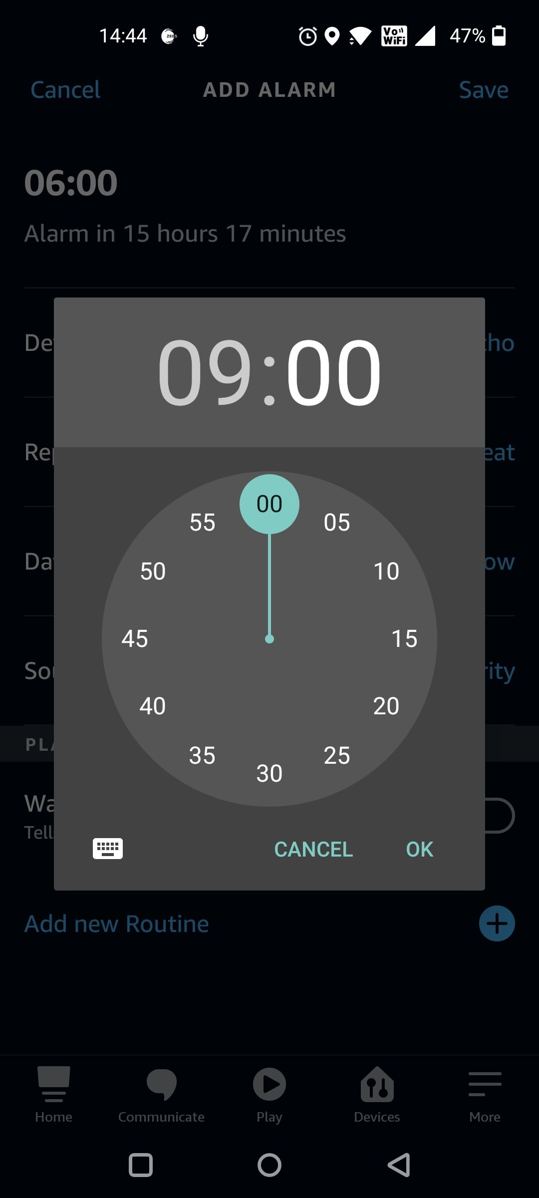 Set Alarm Time on Alexa App