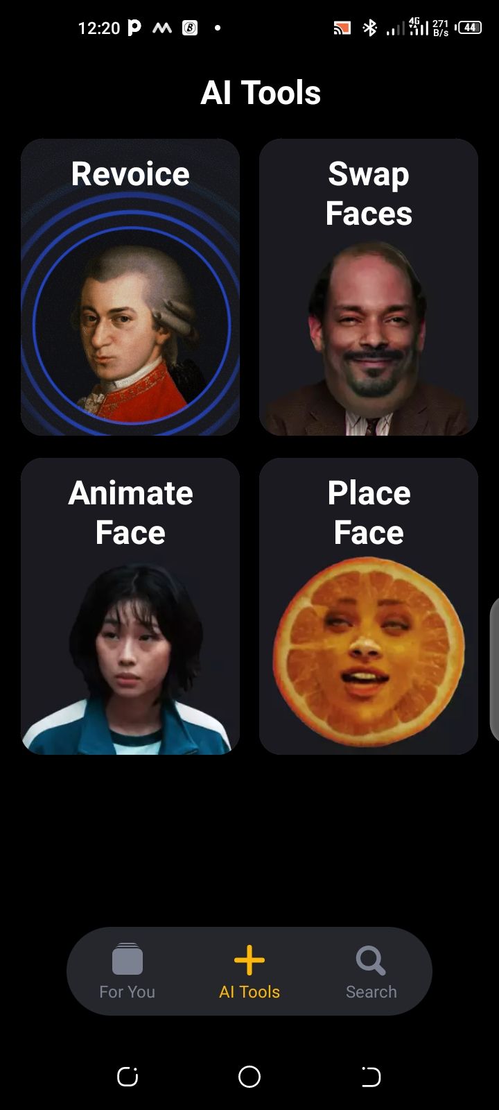 Tools available on the RefaceApp