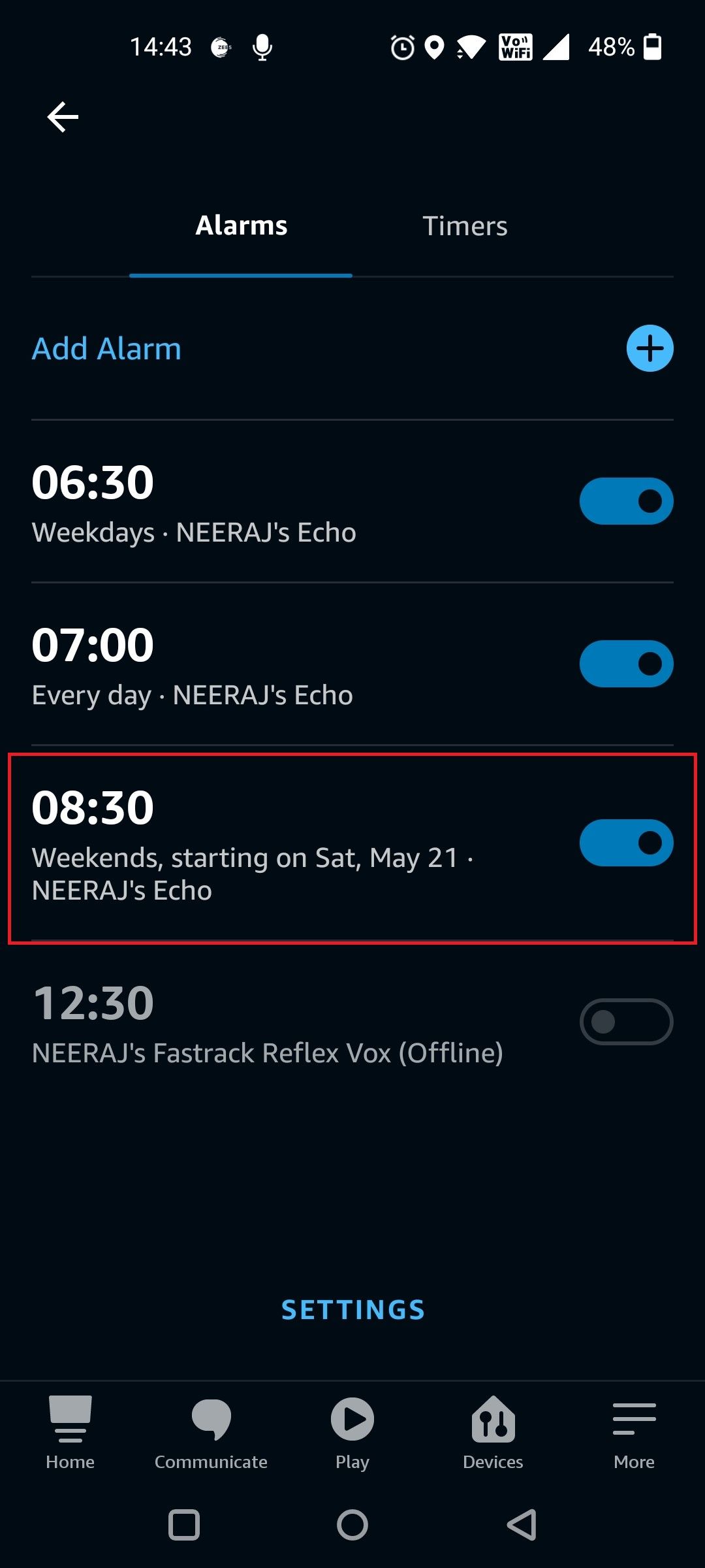 Set Repeating Alarm for Weekends on Amazon Echo