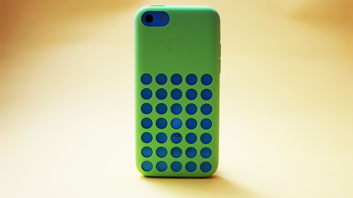iPhone 5c with green case