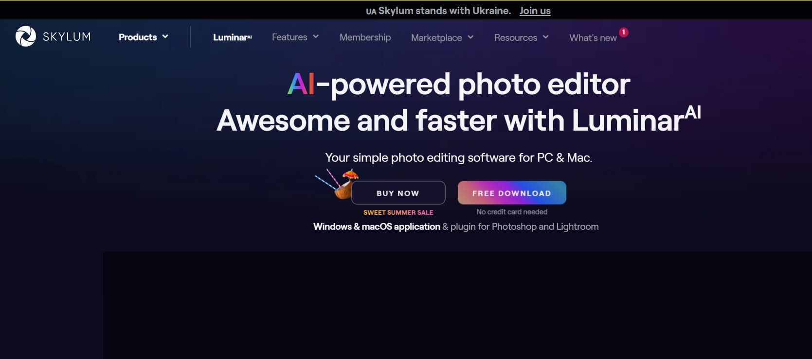 AI Luminar a Skylum photo editing software