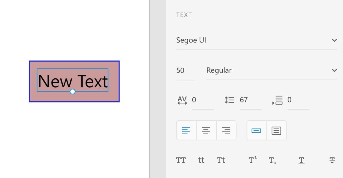 Adding text and changing its properties