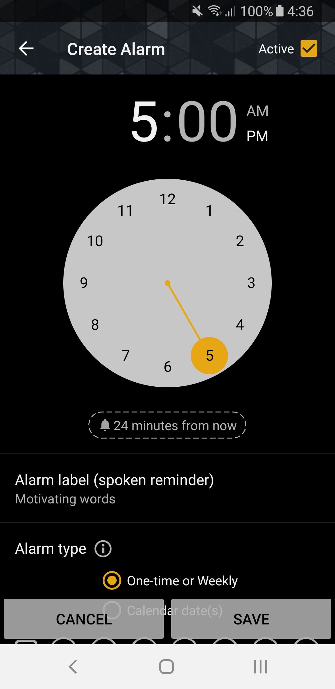 Alarm Clock Beyond create alarm