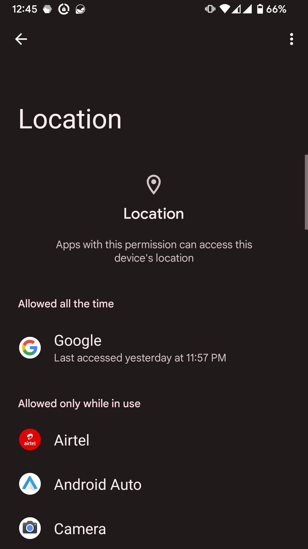 Android 12 Privacy Dashboard Manage Permission Page