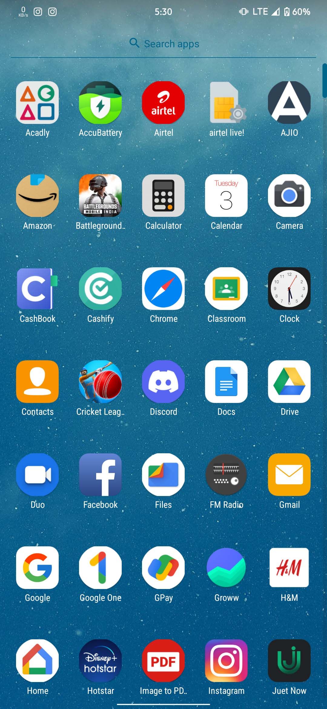 Android like app tray of X Launcher